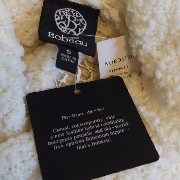 Bobeau NWT winter white nubby knit cropped turtleneck sweater, long sleeve S - Picture 6 of 10